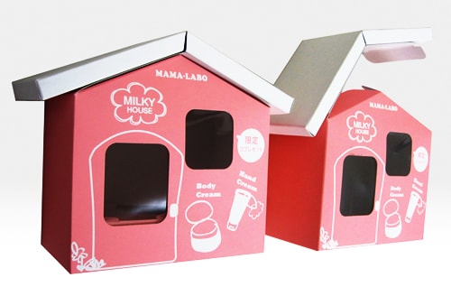 組み立てが簡単なクリスマスプレゼント用の紙製の家型化粧品パッケージ